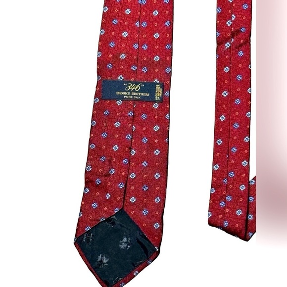 Mens Brooks Brothers 346 Silk Printed Tie - Picture 3 of 4